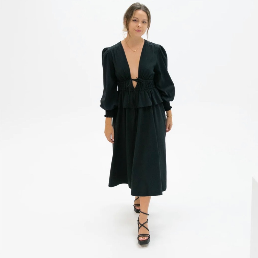 We Wore What spoon Peplum Midi Dress